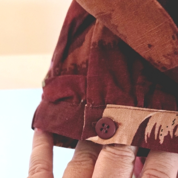 🏷️MODCLOTH PRINCESS HIGHWAY Equestrian Puff Sleeve Linen Cotton Midi Dress Sz 8 - Picture 6 of 13